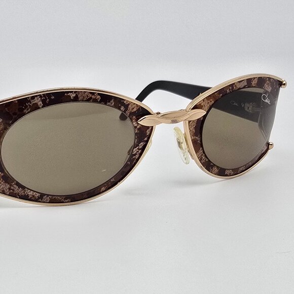 Cazal Mod. 911 Col. 948 Black Gold Leopard Frame Green Lens Sunglasses w/ Case - Picture 7 of 16